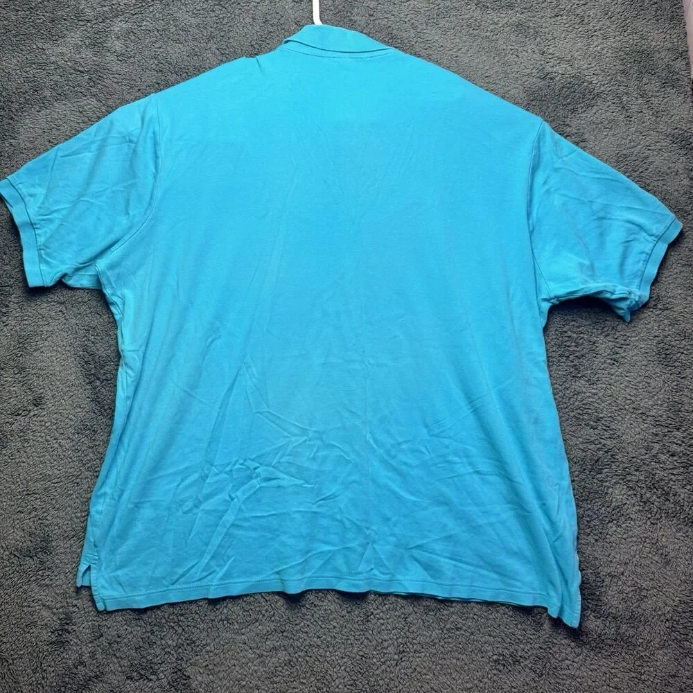 U.S. Polo Assn. Luxury Feel Men's Blue Short Sleeve Cotton Polo Shirt 4XLT